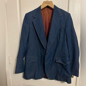 Vintage 70s Lee Denim Blazer Size 44L